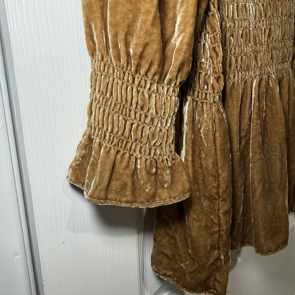 Loveshackfancy Scarlett Smocked Velvet Mini Dress Size S Boho Festival - Picture 5 of 9